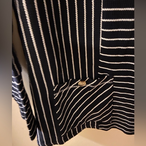 Creation black & white striped crew neck sweater with front pocket - XXL - NWT - Picture 4 of 13